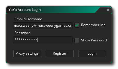 GameMaker Studio 2 Login Screen