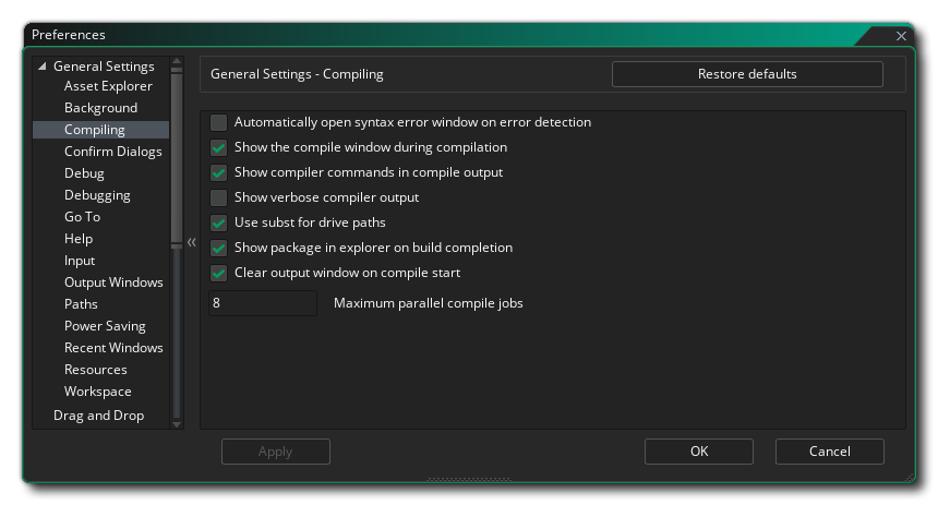 The Compiler Preferences