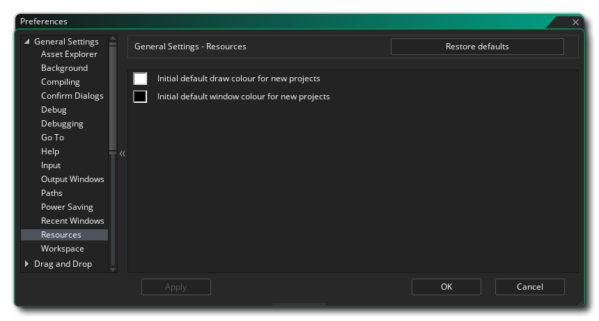 The Resources Preferences