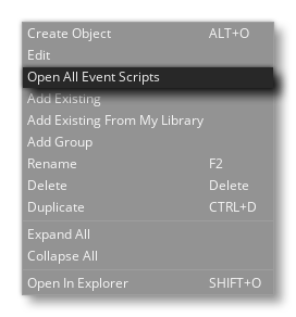 Resource Tree RMB Menu For Objects