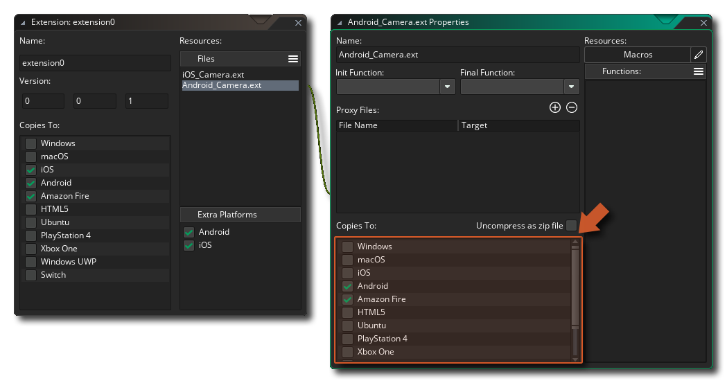 Extension Target Platforms