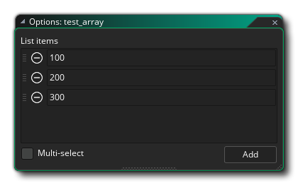 Object Editor List Variable Options
