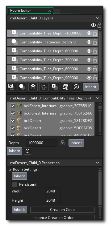 Room Inherit Buttons