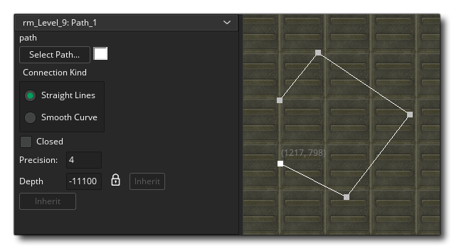 Room Layer Path properties