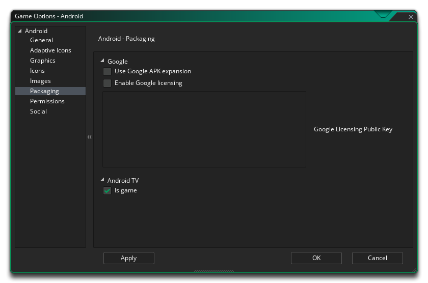 Android Packaging Options