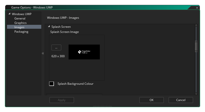 UWP Images Splash Screen Options