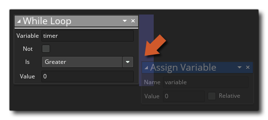 Drop Actions Into A While Loop